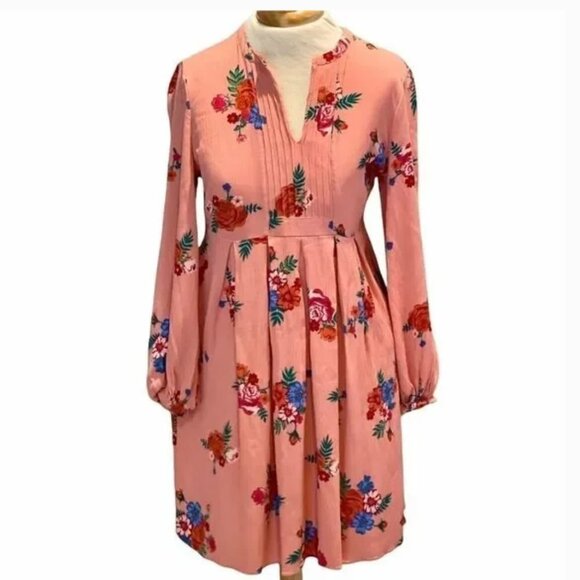 Matilda Jane Let's Go Out Dress - Peach Floral Boho Dress - M - Picture 3 of 14